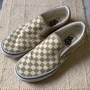 Vans checkered slip ons